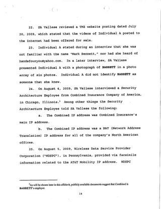 Illustration for article titled The Criminal Complaint Against Michael David Barrett, Alleged Erin Andrews Peeper